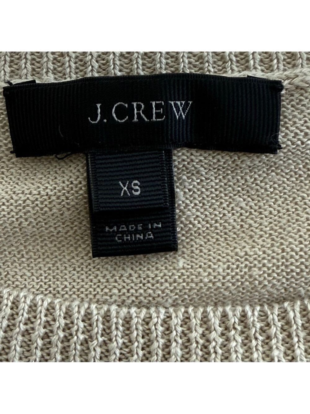 J.CREW Beige Linen Crew Neck Sweater Size XS - Picture 7 of 9